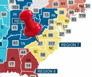 Graphic: Toastmasters Region 7, District 37 map